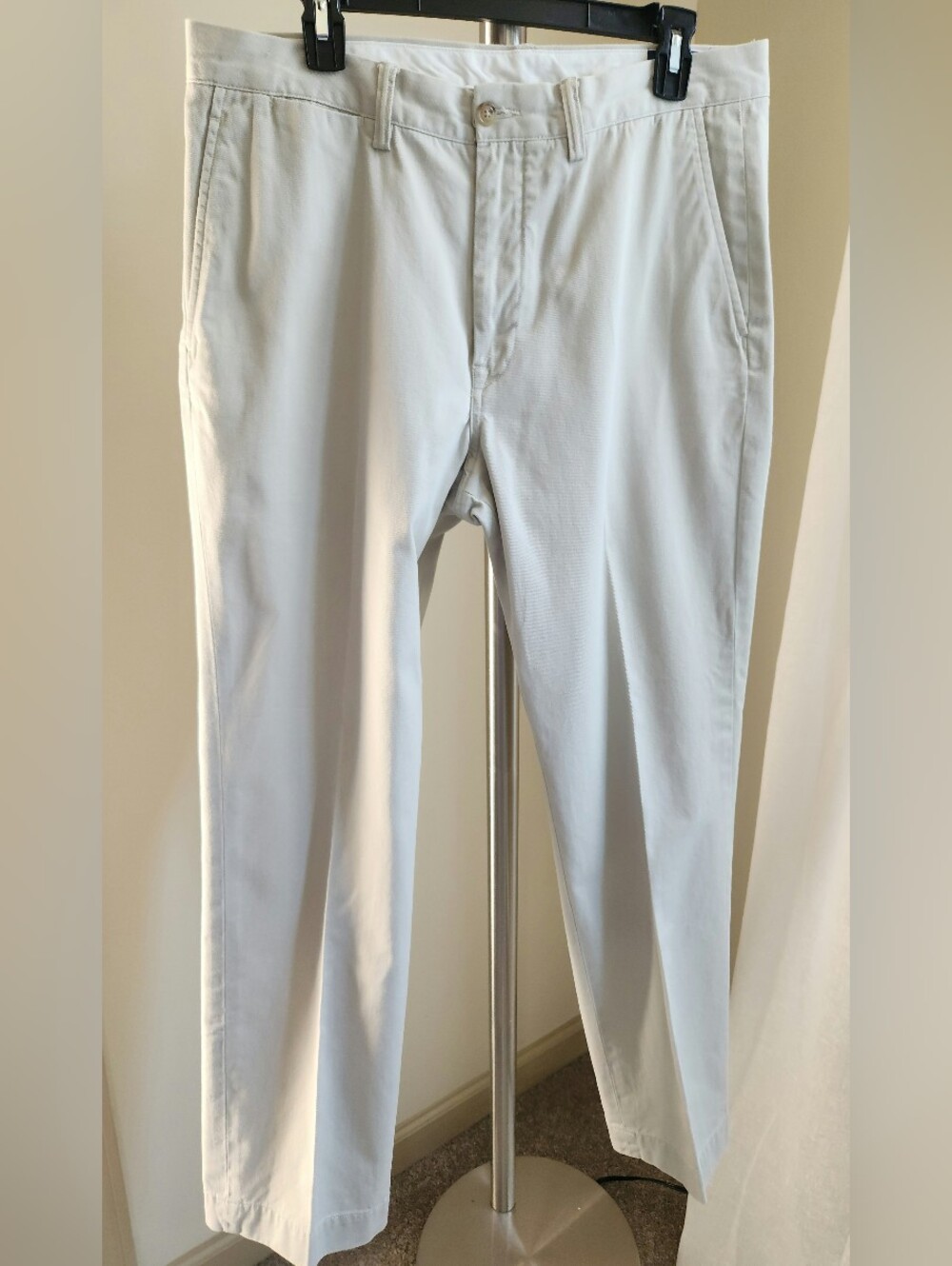 Polo Ralph Lauren Mens Chino Pants 34x32 Beige Khaki Cotton Stretch Straight Fit
